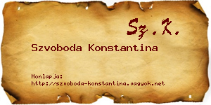 Szvoboda Konstantina névjegykártya